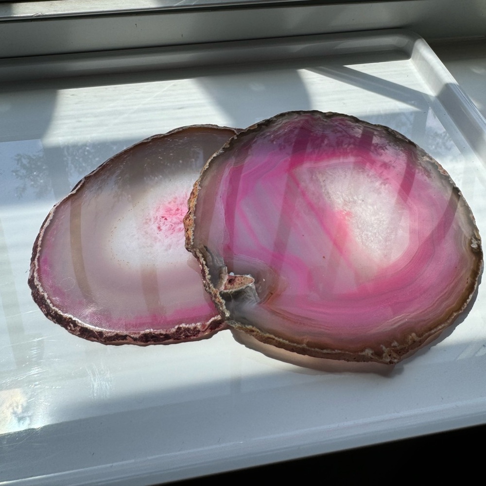 pink flat crystals